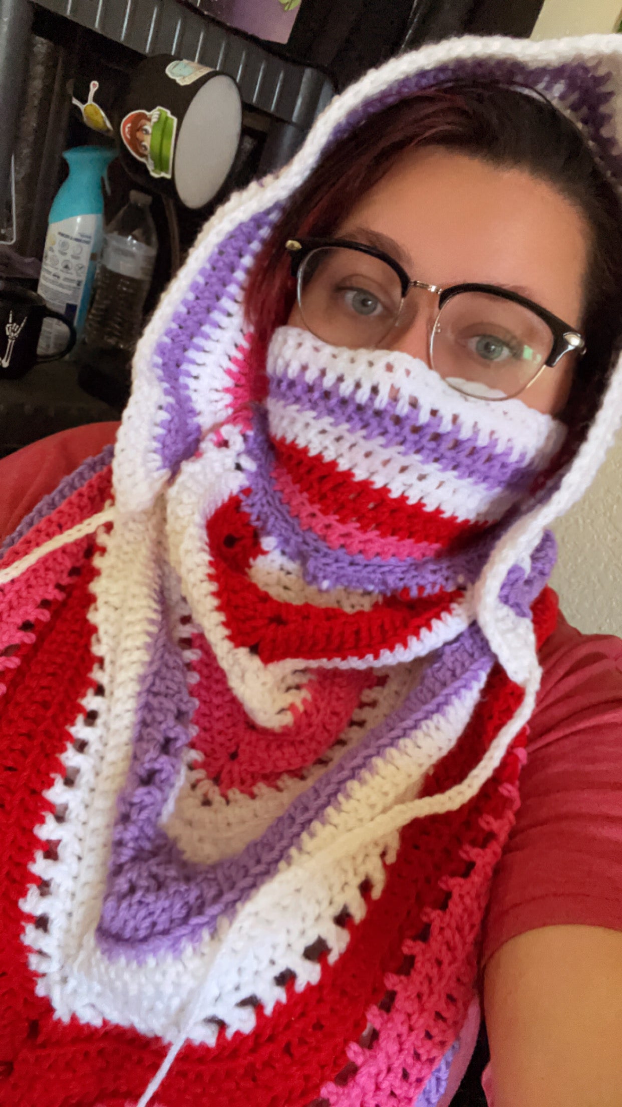 Hooded masked scarf
