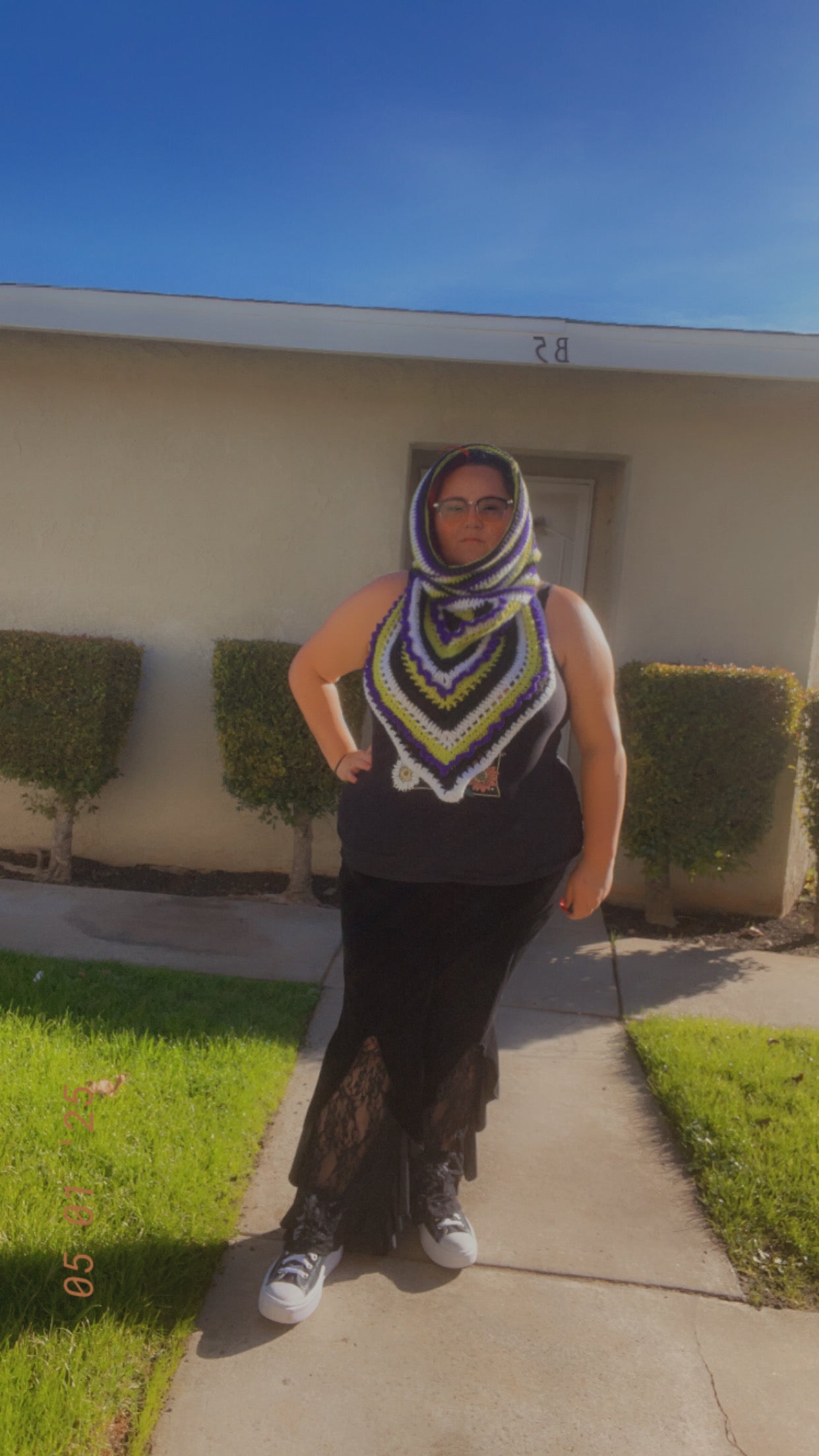 Beetle juice inspired hooded cowl