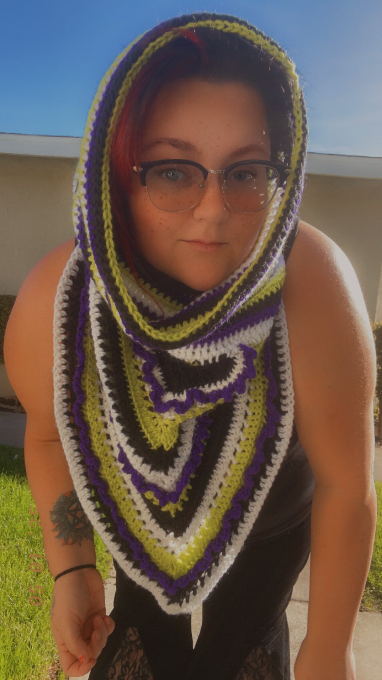 Beetle juice inspired hooded cowl