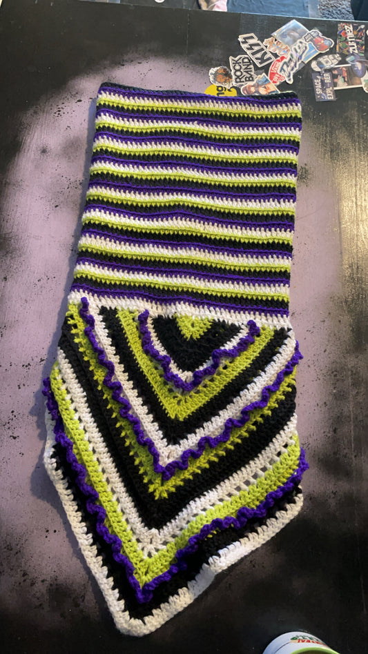 Beetle juice inspired hooded cowl